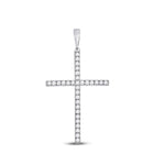 Exquisite Brilliance Diamond Cross Pendant Top view from the 10Kt White Gold Womens Round Diamond Cross Pendant 1 4 Cttwpin280498 collection by Splendid Jewellery