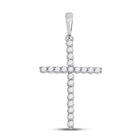 Radiant Faith Diamond Cross Pendant Top view from the 10Kt White Gold Womens Round Diamond Cross Pendant 1 5 Cttwpin280416 collection by Splendid Jewellery