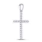 Radiant Faith Diamond Cross Pendant Side view from the 10Kt White Gold Womens Round Diamond Cross Pendant 1 5 Cttwpin280416 collection by Splendid Jewellery