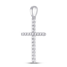 Radiant Faith Diamond Cross Pendant Side view from the 10Kt White Gold Womens Round Diamond Cross Pendant 1 5 Cttwpin280416 collection by Splendid Jewellery