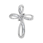 Radiant Spirit: 10kt White Gold Diamond Cross Pendant  Top View from Splendid Jewellery