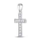 Radiant Reflections: 10kt White Gold Diamond Cross Pendant Side view from the 10Kt White Gold Womens Round Diamond Cross Pendant 1 6 Cttwpin280434 collection by Splendid Jewellery