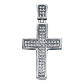 10kt White Gold Diamond Cross Pendant - A Timeless Symbol of Faith and Elegance  Top View from Splendid Jewellery