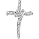 Ethereal Brilliance: 10kt White Gold Diamond Cross Pendant  Top View from Splendid Jewellery