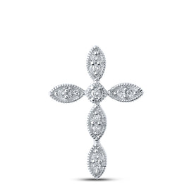 Radiant Spirit Diamond Cross Pendant Top view from the 10Kt White Gold Womens Round Diamond Cross Pendant 1 8 Cttwpin214084 collection by Splendid Jewellery