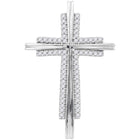 Radiant Faith: 10kt White Gold Diamond Cross Pendant Top view from the 10Kt White Gold Womens Round Diamond Cross Religious Pendant 1 8 Cttwpin65409 collection by Splendid Jewellery