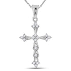Radiant Reflections: 10kt White Gold Diamond Flared Cross Pendant Top view from the 10Kt White Gold Womens Round Diamond Flared Cross Pendant 1 5 Cttwpin227566 collection by Splendid Jewellery