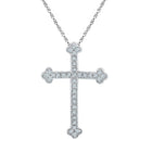 Splendid Jewellery 10kt White Gold Gothic Cross Pendant with Round Diamond Accents  Top View from Splendid Jewellery
