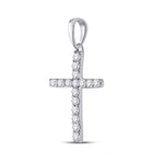 Radiant Spirit Diamond Cross Pendant Side view from the 10Kt White Gold Womens Round Diamond Religious Cross Pendant 1 10 Cttwpin280410 collection by Splendid Jewellery