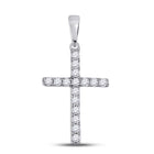 Radiant Spirit Diamond Cross Pendant Top view from the 10Kt White Gold Womens Round Diamond Religious Cross Pendant 1 10 Cttwpin280410 collection by Splendid Jewellery