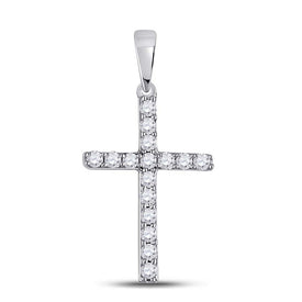 Radiant Spirit Diamond Cross Pendant Top view from the 10Kt White Gold Womens Round Diamond Religious Cross Pendant 1 10 Cttwpin280410 collection by Splendid Jewellery