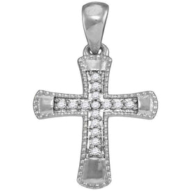 Flared Elegance Diamond Cross Pendant  Top View from Splendid Jewellery