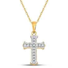 Load image into Gallery viewer, Radiant Faith Diamond Cross Pendant  Top View from Splendid Jewellery