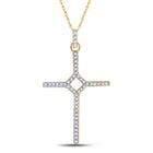 10kt Yellow Gold Diamond Cross Pendant: A Timeless Symbol of Love and Faith  Top View from Splendid Jewellery