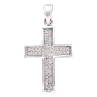 Radiant Glow Diamond Cross Pendant | 10kt Yellow Gold Womens Round Diamond Cross Pendant 1/6 Cttw product  Top View from Splendid Jewellery