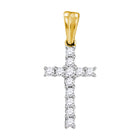10kt Yellow Gold Diamond Cross Pendant | Symbol of Faith and Elegance  Top View from Splendid Jewellery