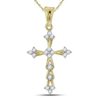 Radiant Cross of Eternity: 10kt Yellow Gold Diamond Flared Pendant  Top View from Splendid Jewellery