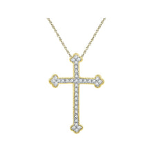 Load image into Gallery viewer, Captivating Gothic Cross Diamond Pendant  Top View from Splendid Jewellery