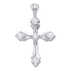 14kt White Gold Diamond Cross Pendant - A Radiant Symbol of Faith and Elegance  Top View from Splendid Jewellery