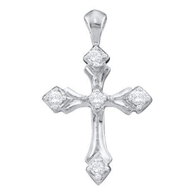 14kt White Gold Diamond Cross Pendant - A Radiant Symbol of Faith and Elegance  Top View from Splendid Jewellery