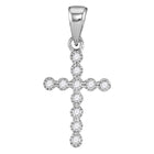 Ethereal Brilliance: 14kt White Gold Diamond Cross Pendant  Top View from Splendid Jewellery