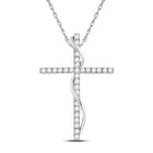 Radiant Spirit Diamond Cross Pendant - Top View