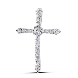 Radiant Grace Diamond Cross Pendant - Top View