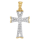 Radiant Flared Diamond Cross Pendant  Top View from Splendid Jewellery