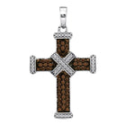 Splendid Jewellery Sterling Silver Brown Diamond Cross Pendant  Top View from Splendid Jewellery