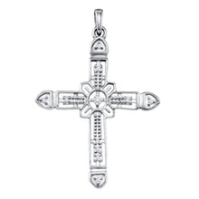 Load image into Gallery viewer, Splendid Jewellery Sterling Silver Diamond Cross Pendant: A Radiant Symbol of Faith and Elegance  Top View from Splendid Jewellery