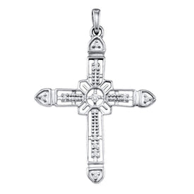 Splendid Jewellery Sterling Silver Diamond Cross Pendant: A Radiant Symbol of Faith and Elegance  Top View from Splendid Jewellery