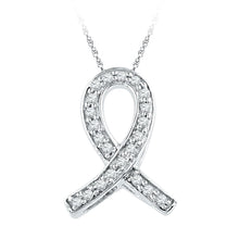 Load image into Gallery viewer, Ribbon of Compassion Diamond Pendant  Top View from Splendid Jewellery