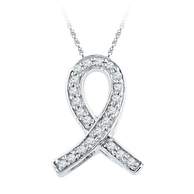 Ribbon of Compassion Diamond Pendant  Top View from Splendid Jewellery