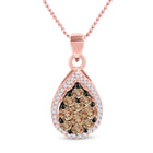 Enchanting Brown Diamond Teardrop Pendant in 10kt Rose Gold - Alternate view 1 from Splendid Jewellery