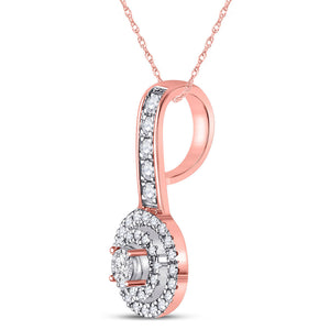 Diamond Fashion Pendant | 10kt Rose Gold Womens Round Diamond Circle Pendant 1/5 Cttw | Splendid Jewellery GND