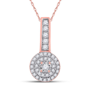Diamond Fashion Pendant | 10kt Rose Gold Womens Round Diamond Circle Pendant 1/5 Cttw | Splendid Jewellery GND