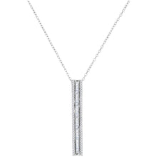 Load image into Gallery viewer, 10kt White Gold Diamond Vertical Bar Pendant - A Mesmerizing Sparkle  Top View from Splendid Jewellery
