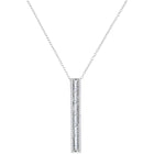 10kt White Gold Diamond Vertical Bar Pendant - A Mesmerizing Sparkle  Top View from Splendid Jewellery