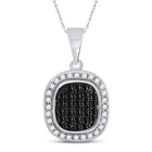 Black Diamond Cluster Pendant | 10kt White Gold Womens Round Enhanced Diamond Pendant 1/4 Cttw | Splendid Jewellery  Top View from Splendid Jewellery