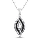 10kt White Gold Womens Round Black Diamond Fashion Pendant 1/3 Cttw | Splendid Noir Elegance Pendant  Top View from Splendid Jewellery
