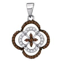 Load image into Gallery viewer, Brown Diamond Quatrefoil Cluster Pendant - A Captivating Symbol of Elegance and Romance  Top View from Splendid Jewellery