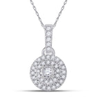 Splendid Jewellery 10kt White Gold Womens Round Diamond Circle Pendant Top view from the 10Kt White Gold Womens Round Diamond Circle Pendant 1 6 Cttwpin288273 collection by Splendid Jewellery