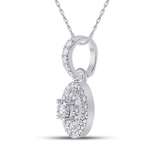 Load image into Gallery viewer, Splendid Jewellery 10kt White Gold Womens Round Diamond Circle Pendant Side view from the 10Kt White Gold Womens Round Diamond Circle Pendant 1 6 Cttwpin288273 collection by Splendid Jewellery