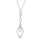 Radiant Reflections: 10kt White Gold Womens Round Diamond Dangle Fashion Pendant Top view from the 10Kt White Gold Womens Round Diamond Dangle Fashion Pendant 1 5 Cttwpin284161 collection by Splendid Jewellery