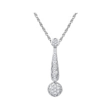 Load image into Gallery viewer, Dazzling Diamond Cluster Pendant - 10kt White Gold Women&#39;s Necklace 1/3 Cttw  Top View from Splendid Jewellery
