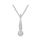 Dazzling Diamond Cluster Pendant - 10kt White Gold Women's Necklace 1/3 Cttw  Top View from Splendid Jewellery