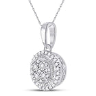 Radiant Brilliance: 10kt White Gold Womens Round Diamond Fashion Halo Cluster Pendant 1/10 Cttw Side view from the 10Kt White Gold Womens Round Diamond Fashion Halo Cluster Pendant 1 10 Cttwpin287316 collection by Splendid Jewellery