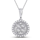 Radiant Brilliance: 10kt White Gold Womens Round Diamond Fashion Halo Cluster Pendant 1/10 Cttw Top view from the 10Kt White Gold Womens Round Diamond Fashion Halo Cluster Pendant 1 10 Cttwpin287316 collection by Splendid Jewellery