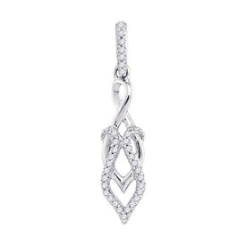 Radiant Reflections: 10kt White Gold Diamond Pendant  Top View from Splendid Jewellery
