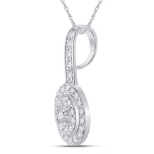 Load image into Gallery viewer, Radiant Elegance: 10kt White Gold Round Diamond Fashion Pendant 1/3 Cttw Side view from the 10Kt White Gold Womens Round Diamond Fashion Pendant 1 3 Cttwpin288249 collection by Splendid Jewellery